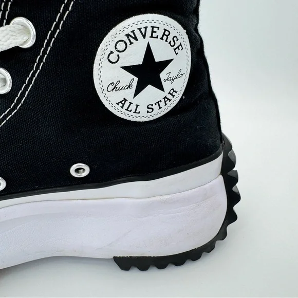Converse Run Star Hike Canvas Platform Lugged High Top Sneakers Black W 7.5 M 6 - Picture 7 of 15